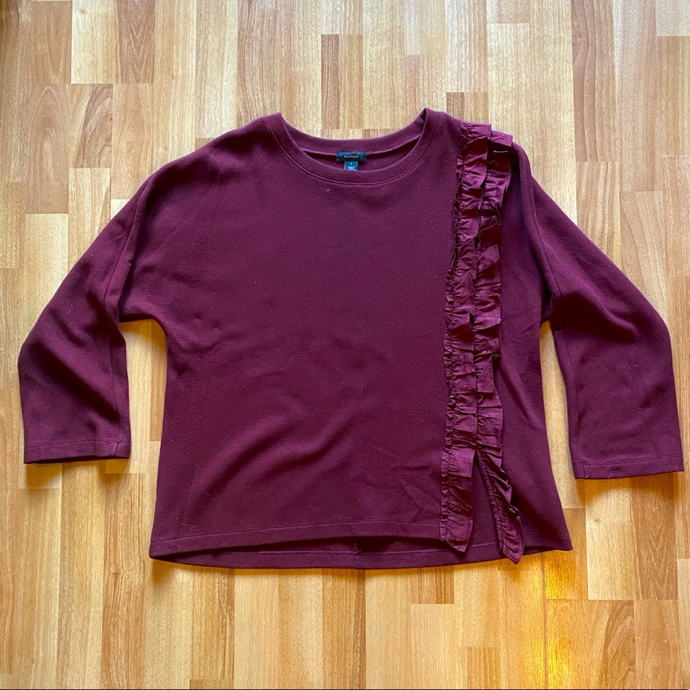 🔥MASSIVE CLEARANCE!💸 5 ITEMS/$40💗 Halogen Maroon Ruffled Sweater